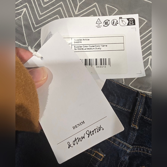 & Other Stories High Waisted Wide Leg Extra Long Length Size 27 - Picture 6 of 9